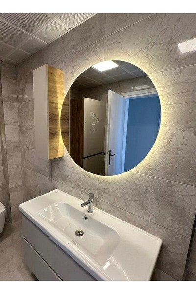 DEMİR DİZAYN 40cm  Çapında Led'li Banyo& Lavabo Aynasi (GÜN IŞIGI)