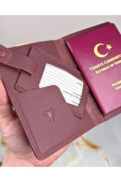 Fil Deri 2038 Model Genuine Leather Passport and Luggage Tag