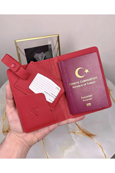Fil Deri Етикет за паспорт и багаж от естествена кожа, модел 2038