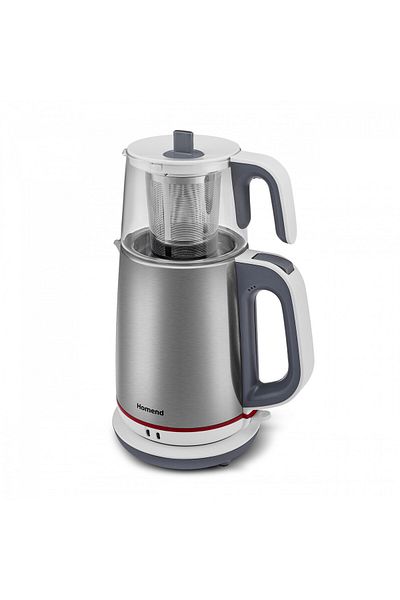 HOMEND Royaltea 1751H Inox White Tea Machine with Glass Teapot