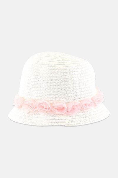 Sergent Major Toddlers Girl Textured Bucket Hat, White