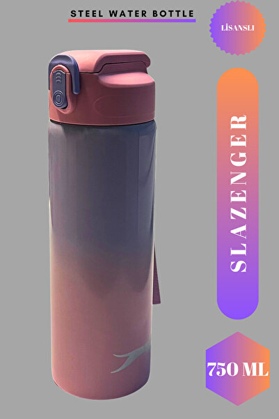 Slazenger Lisanslı Çelik 750ml Pipetli Matara / Suluk