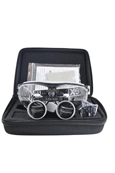 barishan medikal Hiper Lupa St345 Doctor Glasses Uvex Black Grey Frame 2-5X Metal Frame Loupe