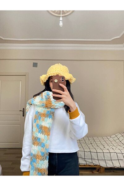 Moda Biçer Пухкав шал Ръчно плетен шал