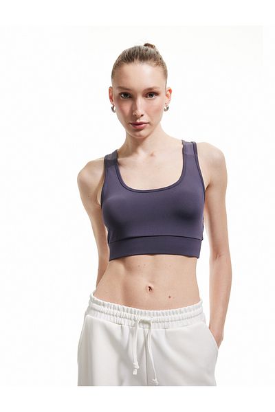 Koton Tulle Detailed Slim Fit Sleeveless Sports Bra