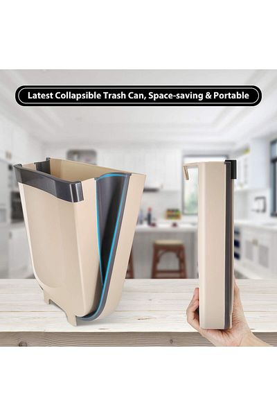 mastergold Small Foldable Hanging Trash Can for Kitchen Cabinet Door|Waste Bins for Bathroom Bedroom Office Car
