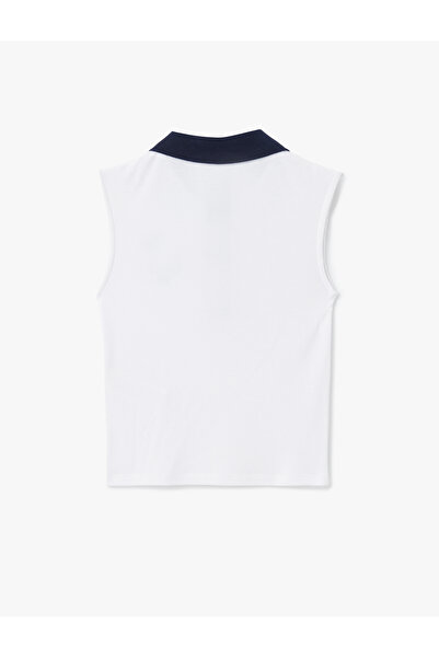 Koton Slim Fit Polo Yaka Kolsuz Kolej İşlemeli Üst