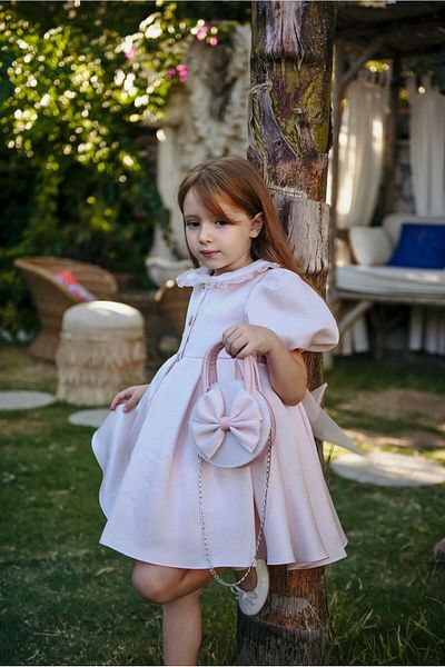Mialora Rochie de seară scurtă pentru ocazie specială pentru fete - cu nasturi, design special - cu accesorii pentru geantă_M2445