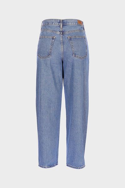 CROSS JEANS Ariana Light Blue High Waist Placket Zip Mom Jean Pants C 4525-189