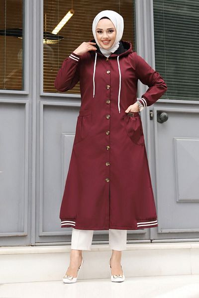 Tesettür Dünyası Gerippter Trenchcoat TSD240307