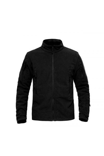 Safari AVM Black Tactical Fleece Coat 5 Pockets Slim Fit Fleece Coat Military Fleece Coat