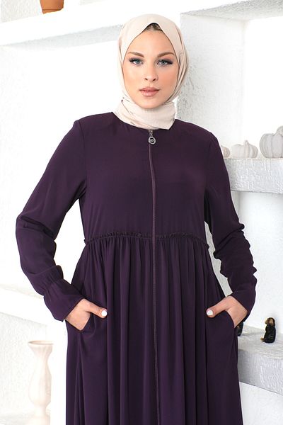 Tesettür Dünyası Poskakovat Hijab Abaya Tsd230335 Plum