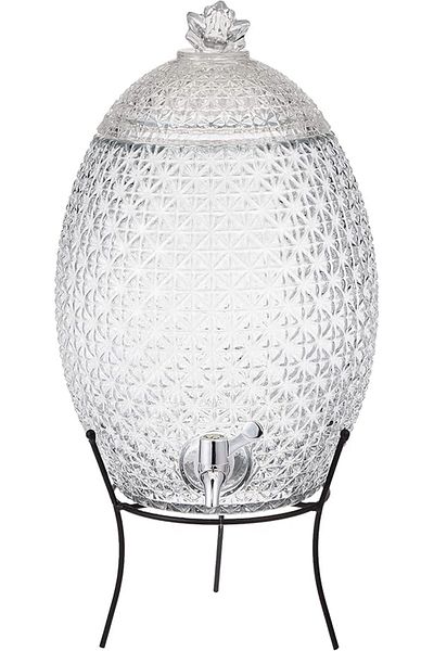 AKDC Harmony ST038B-10 TABLE TOP 10L GLAS PINEAPPLE JAR WITH METAL STAND AND NORMAL DISPENSER
