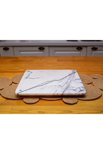 marbelix Elevia Lilac (White) Marble Cutting and Presentation Board 30X30