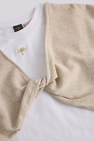 Tyess Bg Store Girl's Ecru Tshirt