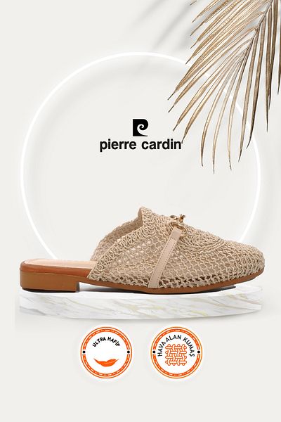 Pierre Cardin PC-53128 Beige Women's Braided Slippers