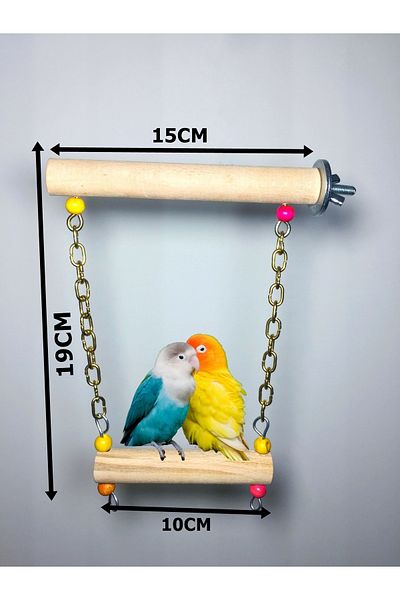 Ciko Kafes Double Sided Bird Parrot Perch with Chain