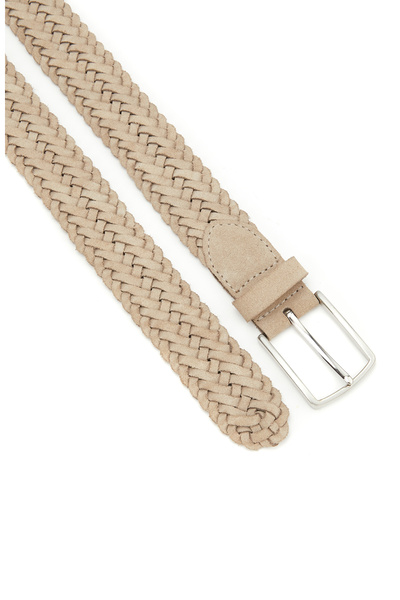 George Hogg Bej Örgü Erkek Süet Kemer