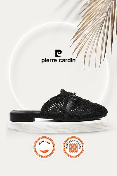Pierre Cardin PC-53128 Black Women's Braided Slippers