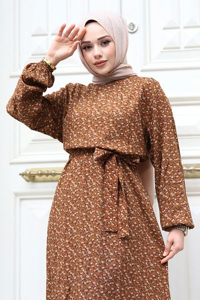Tesettür Dünyası Μικρό φόρεμα Hijab με λουλούδια TSD240306