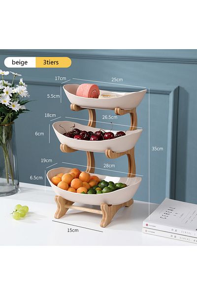 Choice Beige 3tiers Table Plates Dinnerware Kitchen Fruit Bowl With Floors Partitioned Candy Cake Trays Woo