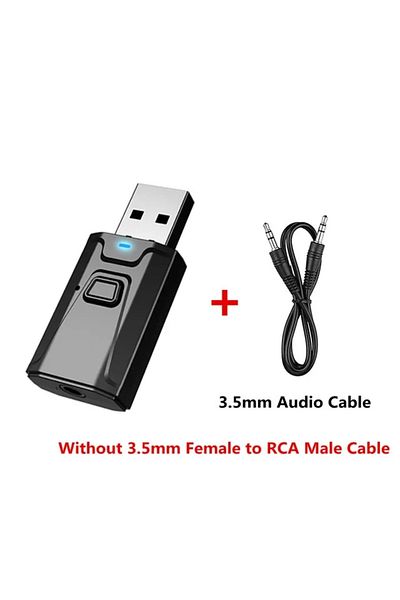 Choice NO RCA Cable VIKEFON Bluetooth 5.0 Transmitter Receiver 3 in 1 EDR Adapter Dongle 3.5mm AUX for TV P