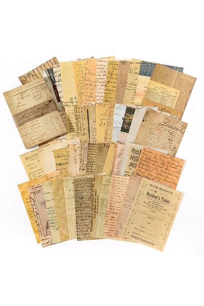Choice A 100 pcs Vintage material Diary Album background paper DIY decoration colored paper Scrapbooking J.