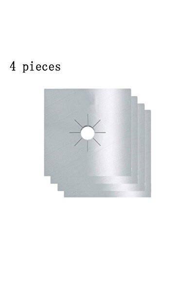 Choice1 مجموعة من 4 قطع فضية 27 سم لحماية سطح موقد الغاز قابلة للغسل ومقاومة للزيت والأوساخ