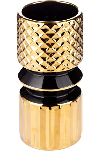 AKDC مزهرية سيراميك 11سم × 11سم × 24سم بني