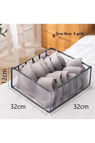 Choice حمالات الصدر 6 شبكات 1 قطعة منظم أدراج الملابس الداخلية صندوق تخزين قابل للطي منظمات الخزانة مقسم الأدراج