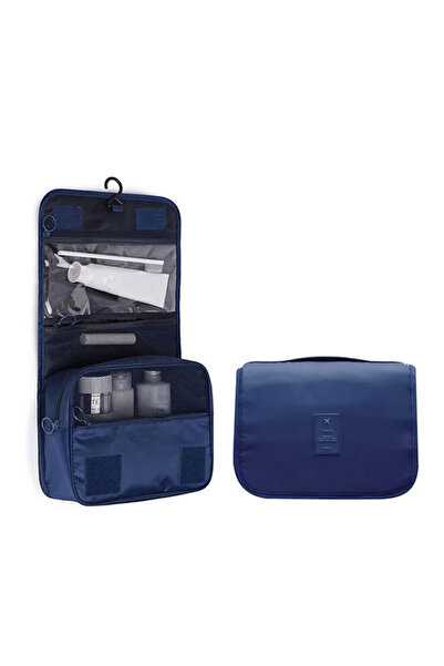 Choice حقيبة مكياج للسفر باللون الأزرق الداكن، منظم أدوات التجميل المقاوم للم...