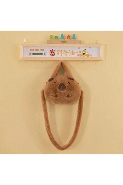 Choice green Student School Bag Capibala Plush Capybara Bag Casual All-match Fur Bag Large Capacity Backpac