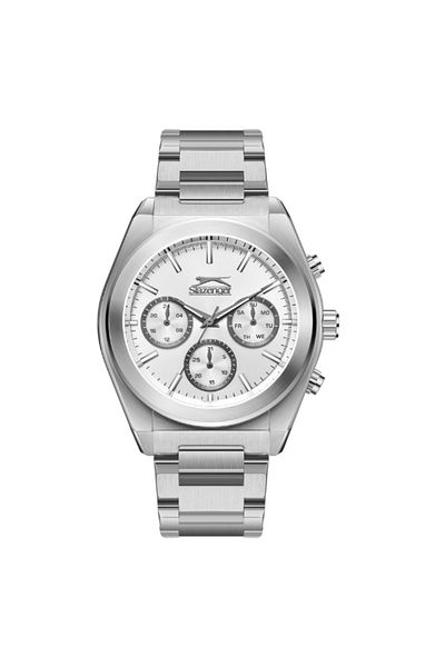Slazenger SL.9.2394.2.01 Men Multi Function Display Watch & Metal Strap Silver