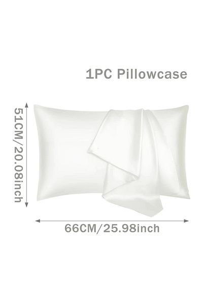 Choice White Silk Satin Pillowcase Simple Solid Color Pillow Cover Bedding Household Smooth Multicolor Sati