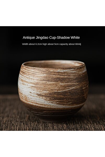 Choice كوب شاي صغير من الفخار على الطراز الياباني مصنوع يدويًا من قطعة واحدة ...