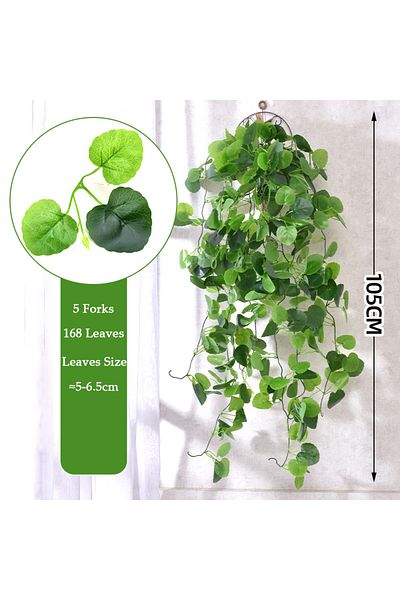 Choice hai tang 105cm 5 Forks Artificial Vines Plants Outdoor Plastic Creeper Green Ivy Wall Hanging Plants