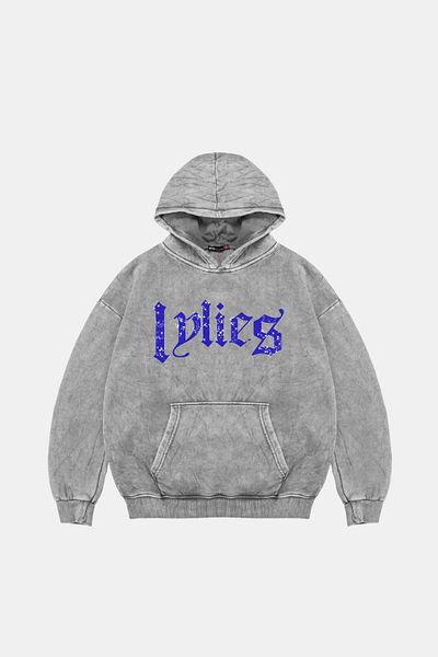 Sekizbiraltı Lylies Printed Oversize Unisex Πλενόμενο Λευκό Hoodie