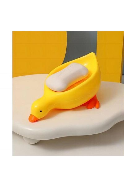 Choice Yellow Soap Tray Self-draining Soap Rack Cute Duck-shaped Creative Rack for Shower Bathroom Kitchen