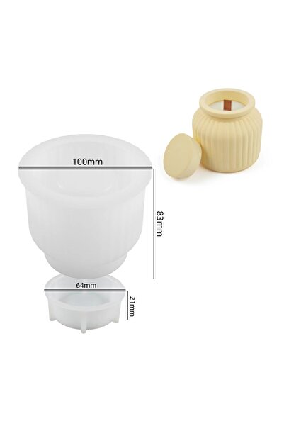 Choice1 قالب وعاء شموع دائري على شكل حرف L مع غطاء وعاء شموع خرساني قالب سيلي...