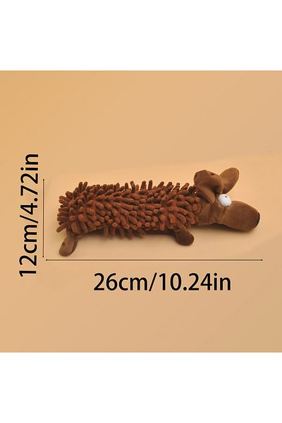 Choice BROWN 1 Plush Toy with a Dog Gnawing and Making Sounds