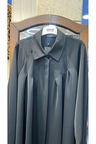 PERA MODA Оверсайз-крій, балонний рукав, довгі пліси, елегантна жіноча туніка-сорочка