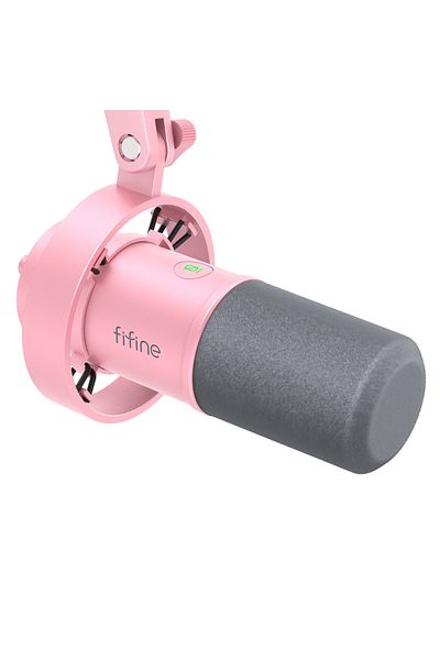 Choice Pink Fifine Usb/xlr Dynamic Microphone With Shock Mount,touch-mute,headphone Jack&volume Control,for