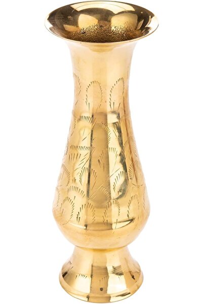 AKDC قاعدة زهرة نحاسية 8 سم × 8 سم × 21 سم ذهبي