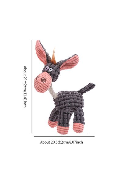 Choice XS GRAY Stuffed donkey pet dog toy Bite resistant teeth stuffed toy with bb bark