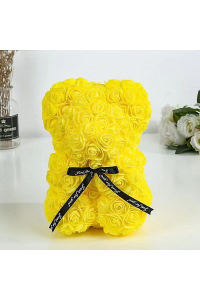 Choice Gold Rose Bear NEW Valentines Day Gifts 25cm Flower Bears Artificial Floral Decorations Mother' DAY