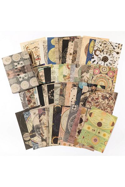 Choice E 100 pcs Vintage material Diary Album background paper DIY decoration colored paper Scrapbooking J.