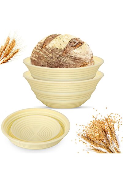 Choice سلة خبز العجين المخمر المصنوعة من السيليكون القابلة للطي باللون البيج، مجموعة أدوات خبز العجين المخمر، كولا غير لاصقة