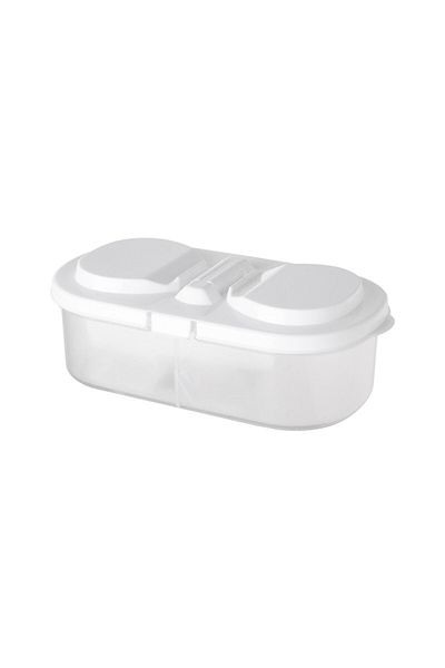 Choice white C1913B Double Compartment With Lid Food Dried Fruit Sealing Jar Multifunctional Kitchen Refrig