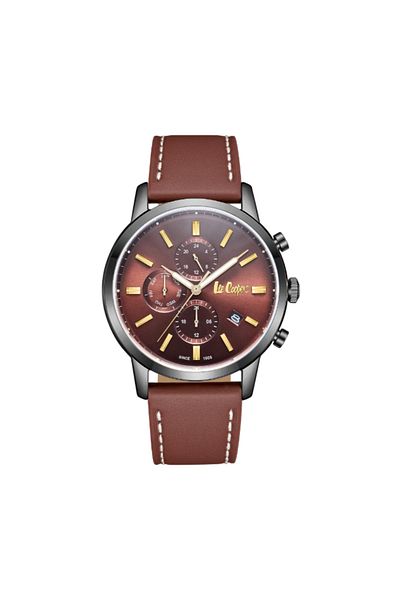 Lee Cooper LC08085.044 Men Multi Function Display Watch & Leather Strap Dark Brown