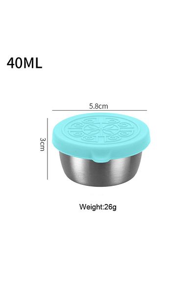 Choice Mintblue 1pc Salad Dressing Container With 1.35oz/40ml Reusable Stainless Steel Cup And Leakproof Si